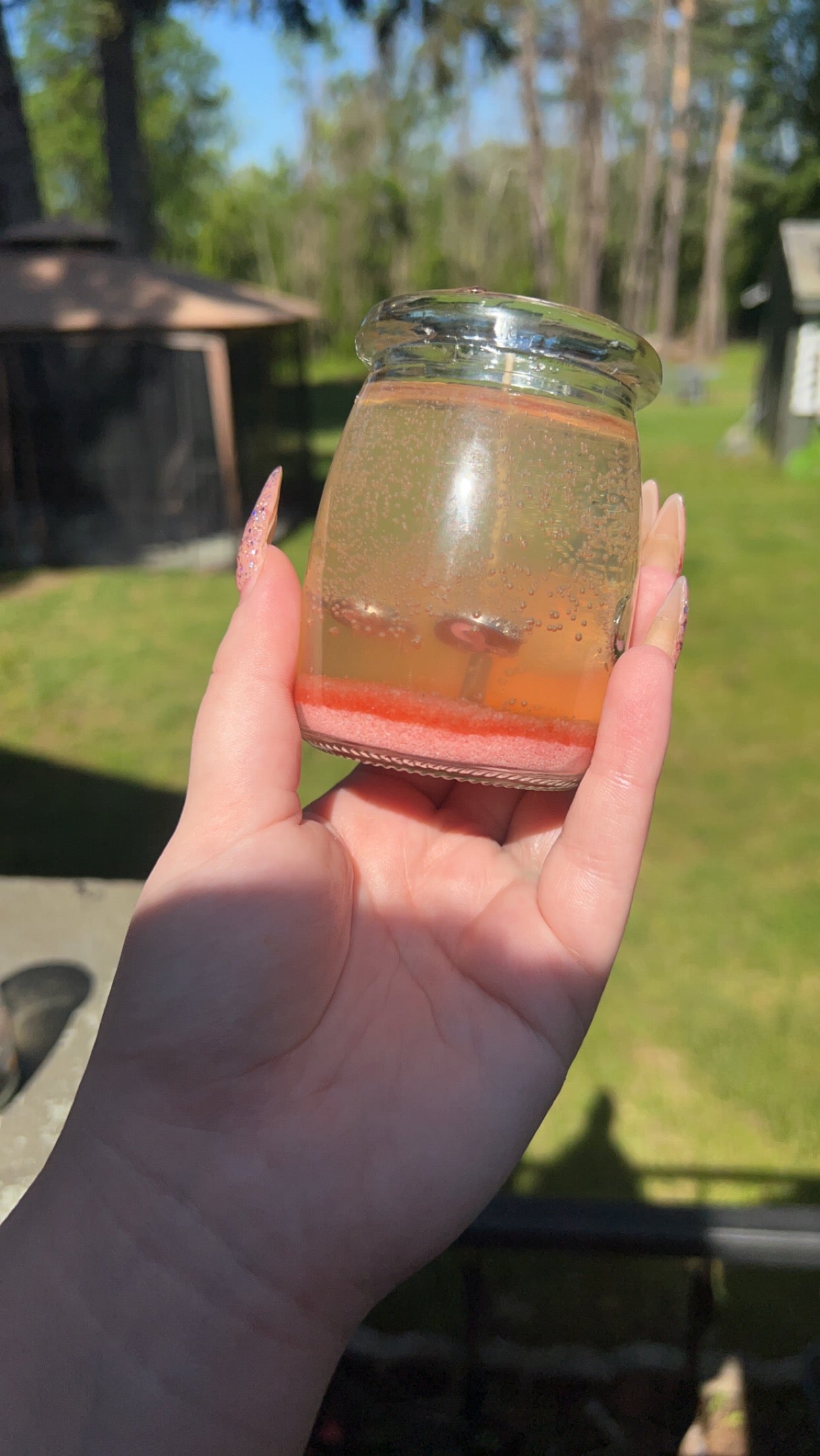 Pink sands gel candle